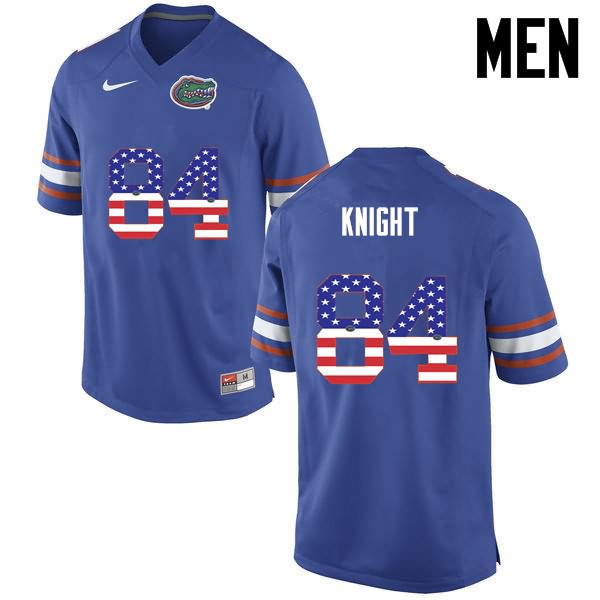 Men's NCAA Florida Gators Camrin Knight #84 Stitched Authentic USA Flag Fashion Nike Blue College Football Jersey RIA0765BI